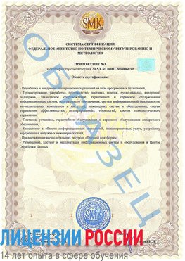 Образец сертификата соответствия (приложение) Чехов Сертификат ISO 27001